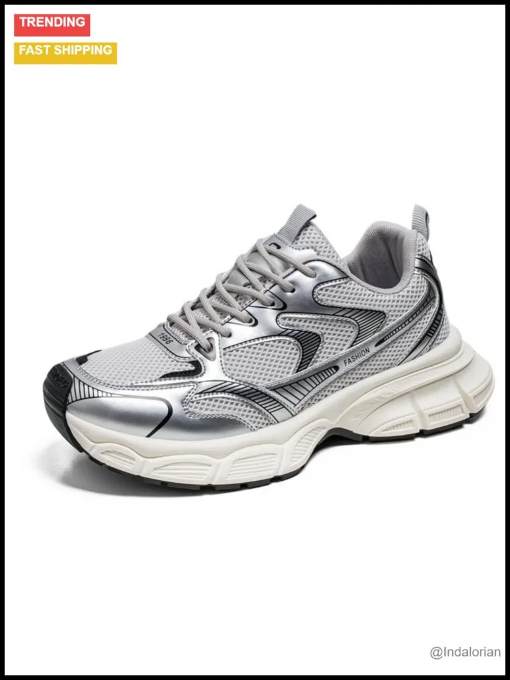 Men's Chunky Platform Sneakers Fashion Lace-Up Athletic Walking Shoes